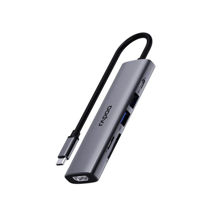Docking Station USB Hubs (อุปกรณ์เชื่อมต่อ/ขยายพอร์ต) RAPOO XD61 USB-C Multi-function Docking Station 6 in 1 - Image 6