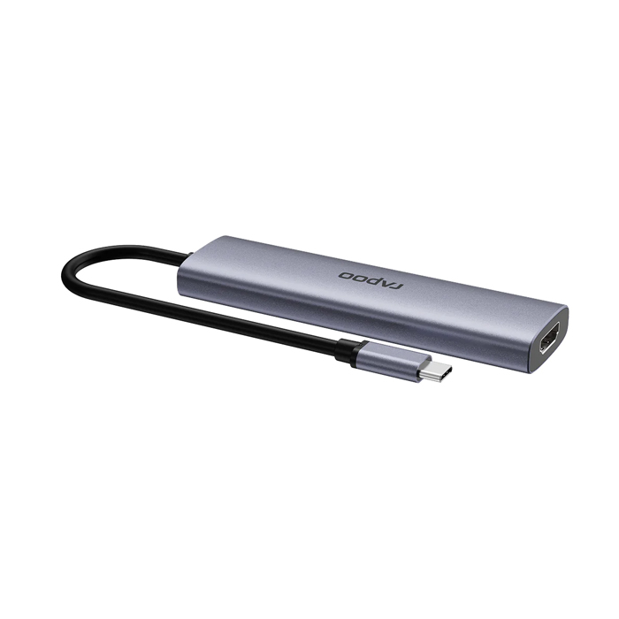Docking Station USB Hubs (อุปกรณ์เชื่อมต่อ/ขยายพอร์ต) RAPOO XD61 USB-C Multi-function Docking Station 6 in 1 - Image 5