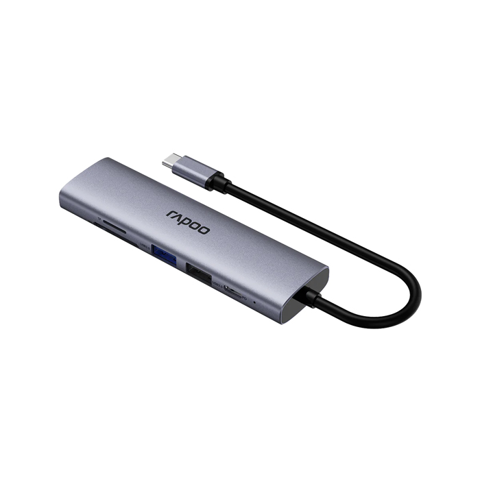 Docking Station USB Hubs (อุปกรณ์เชื่อมต่อ/ขยายพอร์ต) RAPOO XD61 USB-C Multi-function Docking Station 6 in 1 - Image 3