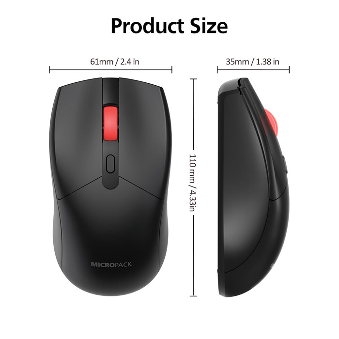 Wireless Mouse (เมาส์ แบบไร้สาย) Micropack MP-702W Pro-Black - Image 10
